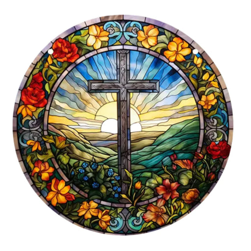 Room Decor Jesus Comes Suncatcher Light Catcher Circular Round Centerpiece for Porch,Garden,Office, Home Decoration Acrylic Sign