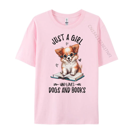 Just A Girl Who Loves Dogs And Books Puppy Tshirt