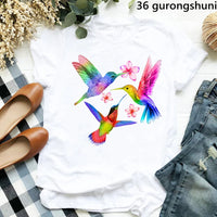 Hummingbird Floral Watercolor Purple Bird  T Shirt