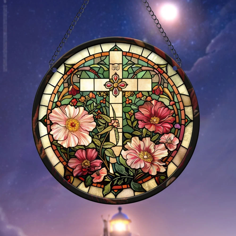 Room Decor Jesus Comes Suncatcher Light Catcher Circular Round Centerpiece for Porch,Garden,Office, Home Decoration Acrylic Sign
