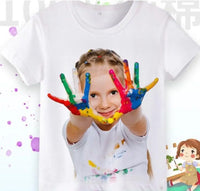 Summer Beautiful Letters Pink Flowers and Butterflies Printed Kids T Shirt Girls Tops Casual Baby Girl T-Shirt  Fashion Short