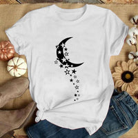 Red and Black Moon Astrology T-Shirt Women’s Fashion