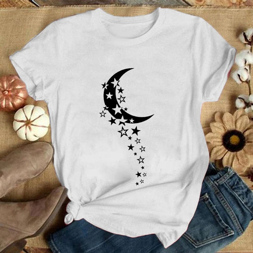 Red and Black Moon Astrology T-Shirt Women’s Fashion