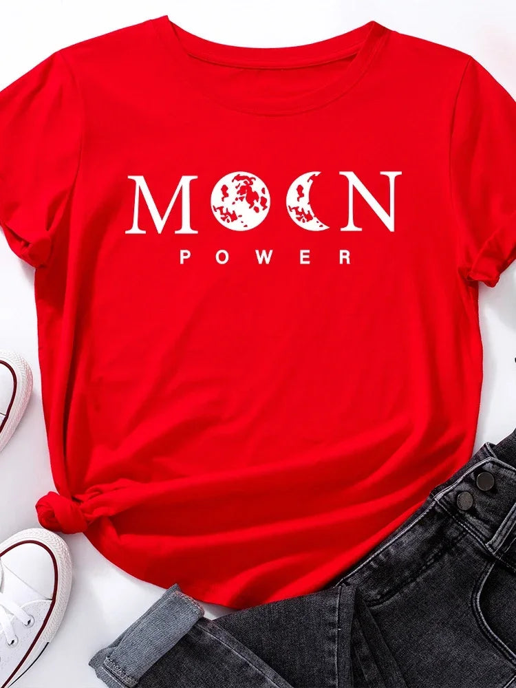 Moon Power Astrology T-Shirt Women’s Casual Summer Tee