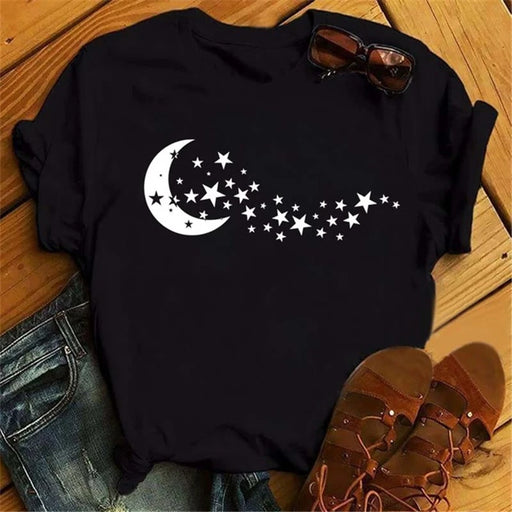 Moon Butterfly Astrology T-Shirt Casual Women’s Top
