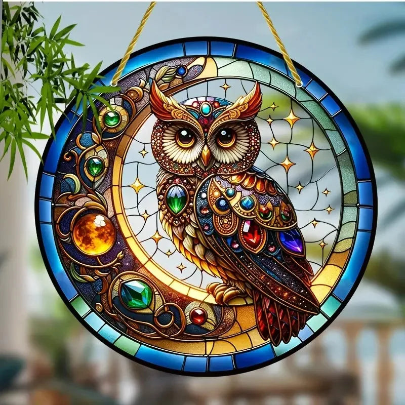 Tree of Life Theme Acrylic Sun Catcher- Window Hanging Decor with Stained Glass Appearance for Multi-Scene Decor Perfect festiva