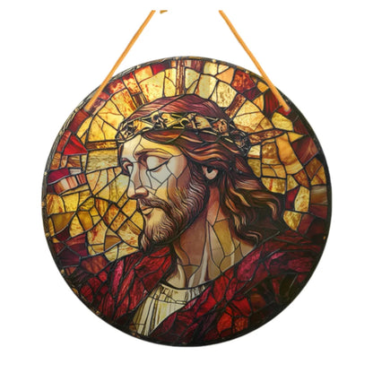 Room Decor Jesus Comes Suncatcher Light Catcher Circular Round Centerpiece for Porch,Garden,Office, Home Decoration Acrylic Sign