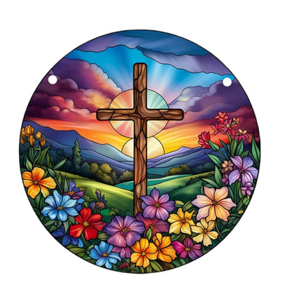 Room Decor Jesus Comes Suncatcher Light Catcher Circular Round Centerpiece for Porch,Garden,Office, Home Decoration Acrylic Sign