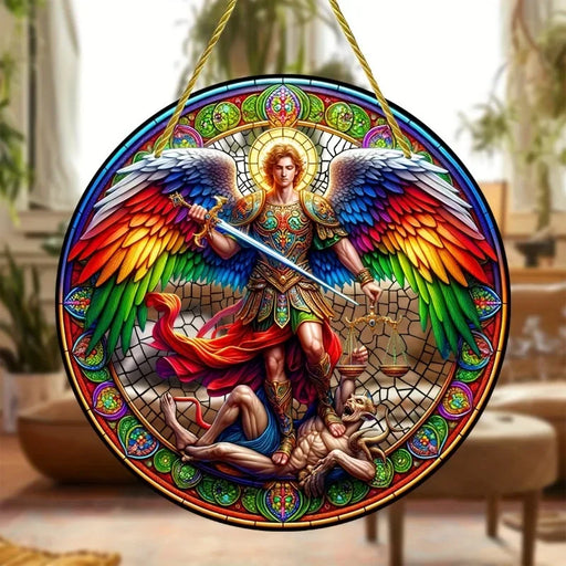 Archangel St. Michael Sun Sign Acrylic Window Suncatcher