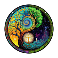 1pc Tree Of Life Stained Window Hanging Decor Tree Of Life Suncatcher,Gift For Woman Man,Indoor Outdoor Home Decor Garden Decor