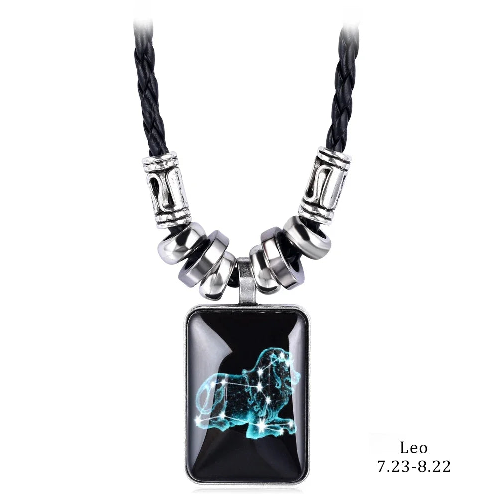 Personalized Zodiac Sign Galaxy Constellation Pendant Necklace