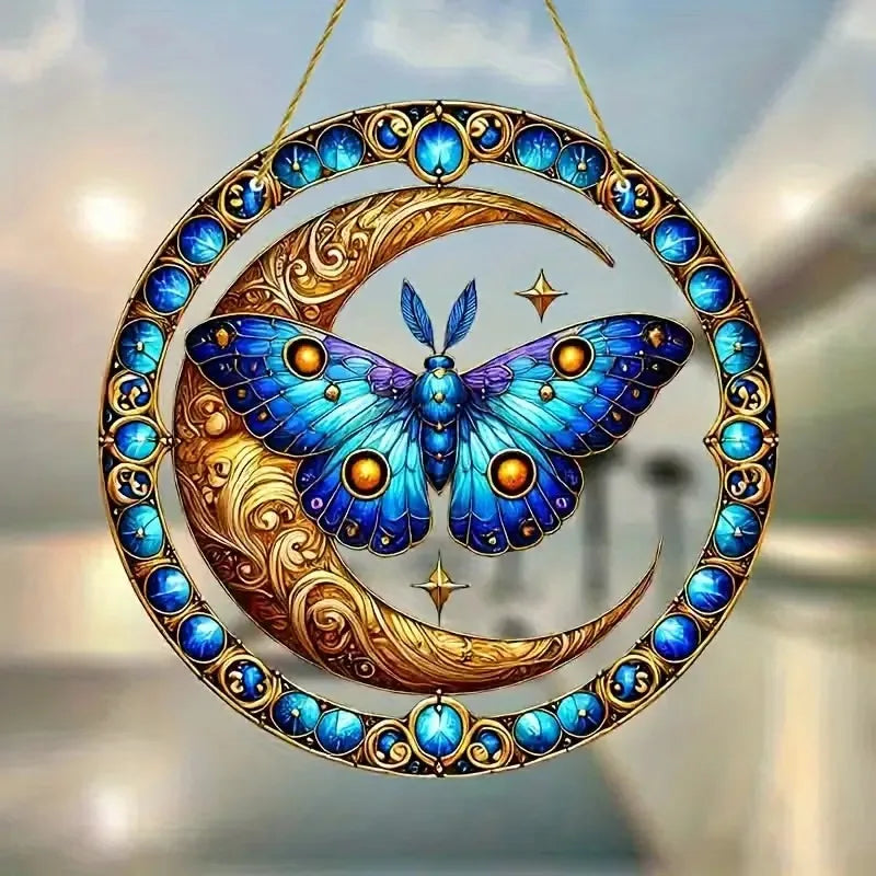 Tree of Life Theme Acrylic Sun Catcher- Window Hanging Decor with Stained Glass Appearance for Multi-Scene Decor Perfect festiva