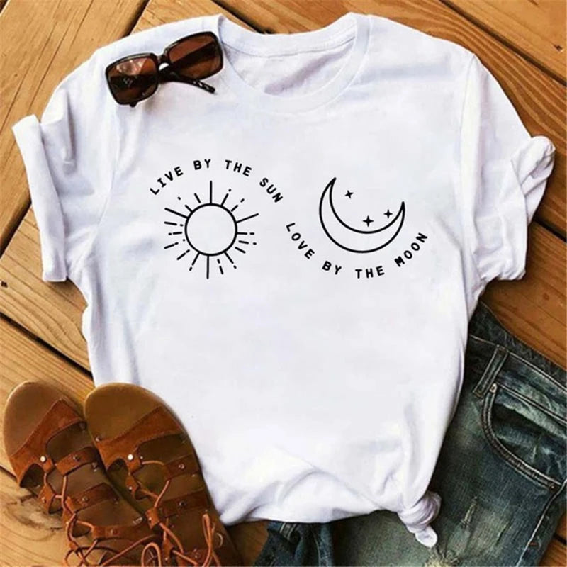 Moon Butterfly Astrology T-Shirt Casual Women’s Top