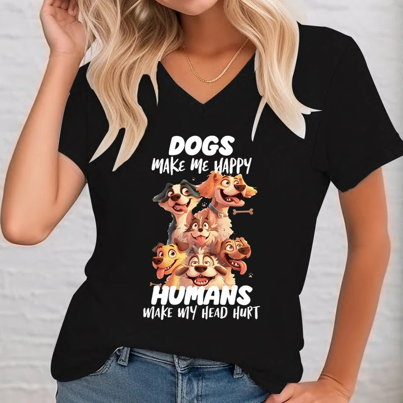 Dogs Make Me Happy T Shirt