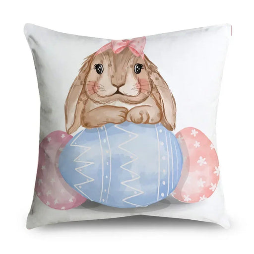 easter theme pillowcase Easter egg rabbit pillowcase holiday party home decoration cushion cover   S