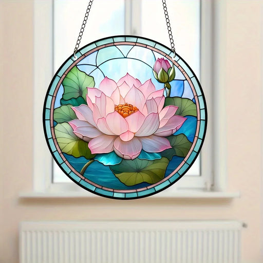 Lotus Flower Sun Sign Acrylic Hanging Suncatcher Decor