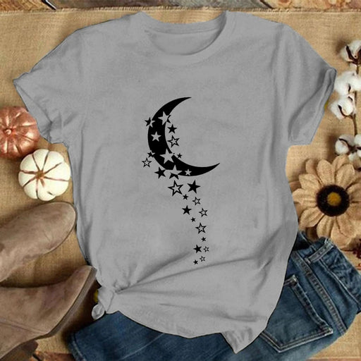 Red and Black Moon Astrology T-Shirt Women’s Fashion
