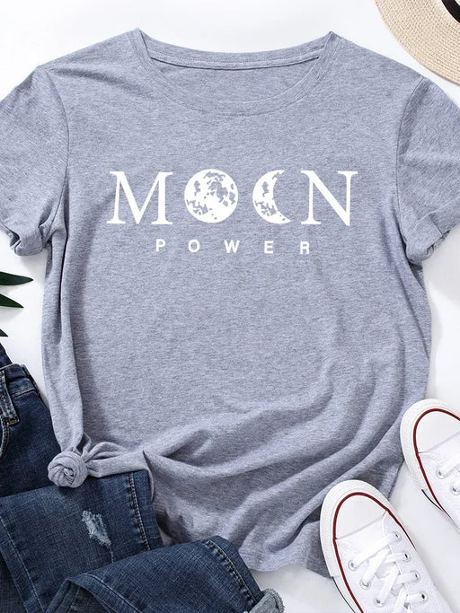 Moon Power Astrology T-Shirt Women’s Casual Summer Tee