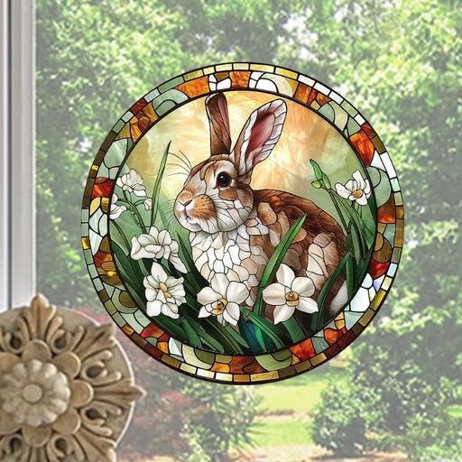 Happy Easter Window Stickers Rabbit Eggs Flower Plants Electrostatic Glass Sticker Easter Decorations for Home Bunny Wall Decals