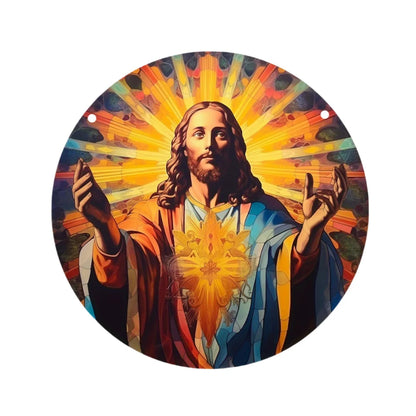 Room Decor Jesus Comes Suncatcher Light Catcher Circular Round Centerpiece for Porch,Garden,Office, Home Decoration Acrylic Sign