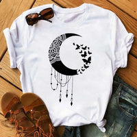Moon Butterfly Astrology T-Shirt Casual Women’s Top