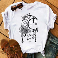 Moon Butterfly Astrology T-Shirt Casual Women’s Top