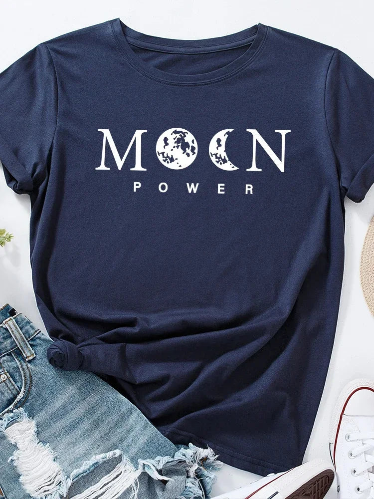 Moon Power Astrology T-Shirt Women’s Casual Summer Tee