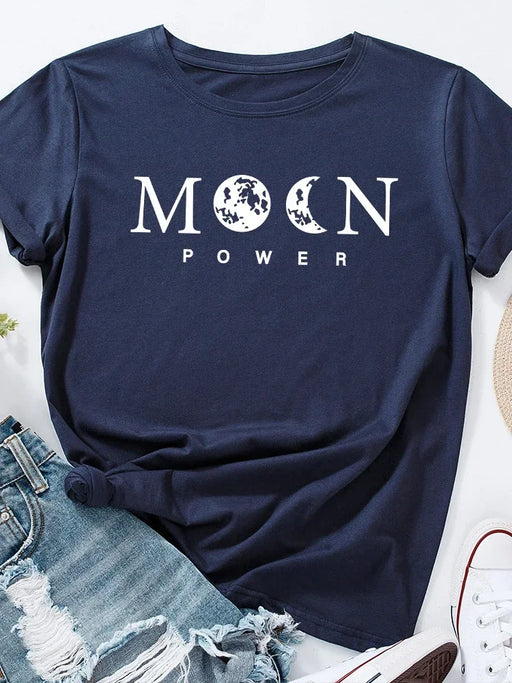 Moon Power Astrology T-Shirt Women’s Casual Summer Tee