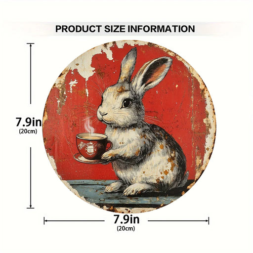 1 cute bunny easter wreath wooden sign-round wooden handmade decorations, rabbit accessories, perfect for room decoration.