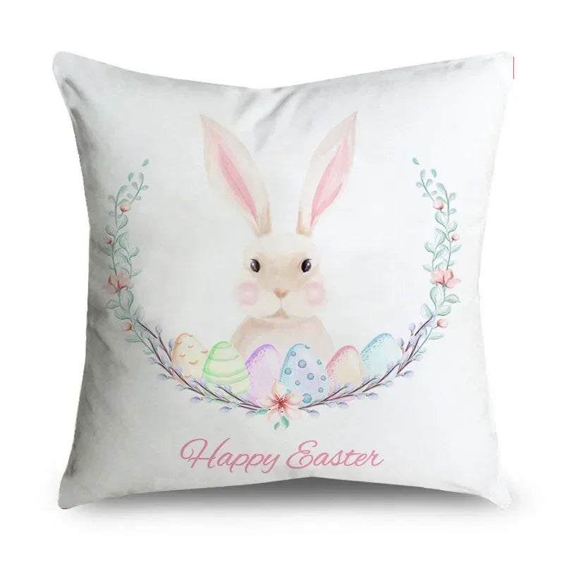 easter theme pillowcase Easter egg rabbit pillowcase holiday party home decoration cushion cover   S