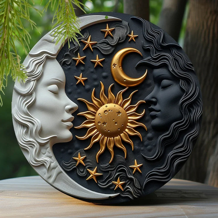 Sun Sign and Moon Aluminum Sign Kitchen Decor
