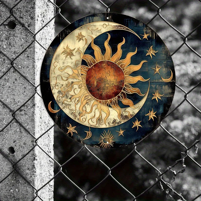 Moon and Sun Sign Metal Wall Decor for Home
