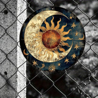 Moon and Sun Sign Metal Wall Decor for Home