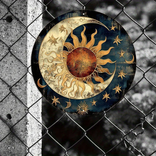 Moon and Sun Sign Metal Wall Decor for Home