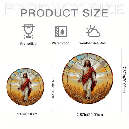 Room Decor Jesus Comes Suncatcher Light Catcher Circular Round Centerpiece for Porch,Garden,Office, Home Decoration Acrylic Sign