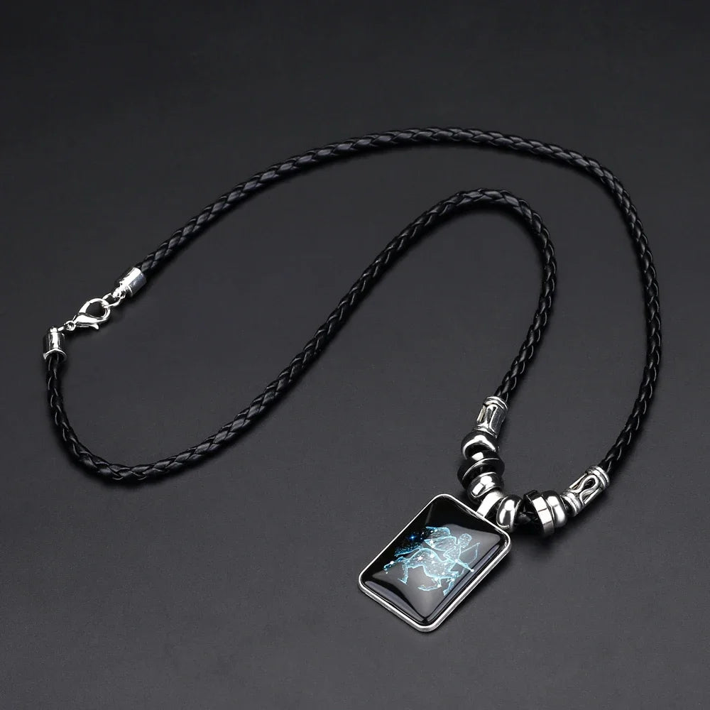 Personalized Zodiac Sign Galaxy Constellation Pendant Necklace