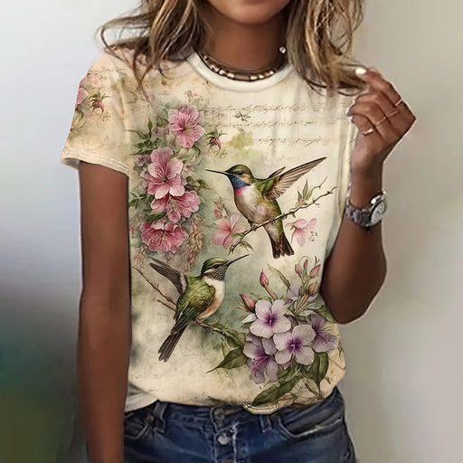 Summer Fashion Butterfly Bird 3D Print T-shirts Women Streetwear Casual Y2k Short Sleeve T Shirt O-neck Tees Tops Clothing