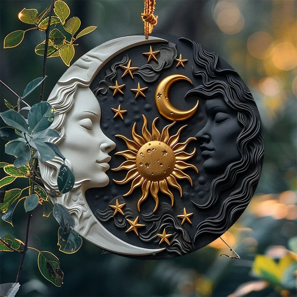 Sun Sign and Moon Aluminum Sign Kitchen Decor