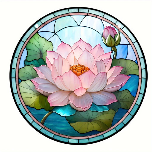 Lotus Flower Sun Sign Acrylic Hanging Suncatcher Decor