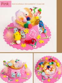 Creative Kids Hat DIY Handmade Material Package Catwalk Rabbit Hat Making Woven Hat Easter Hat Decoration