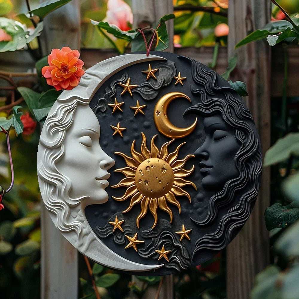 Sun Sign and Moon Aluminum Sign Kitchen Decor