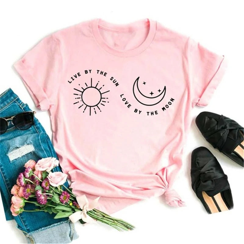 Moon Butterfly Astrology T-Shirt Casual Women’s Top