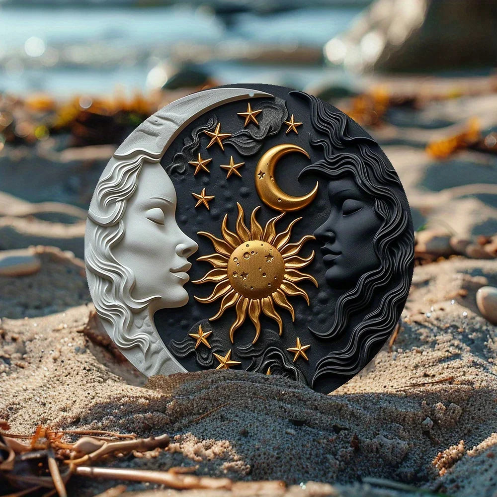 Sun Sign and Moon Aluminum Sign Kitchen Decor