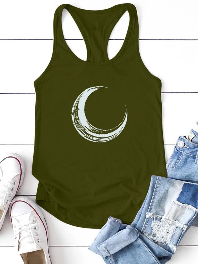 Moon Printed Tank Top