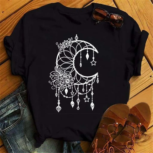 Moon Butterfly Astrology T-Shirt Casual Women’s Top