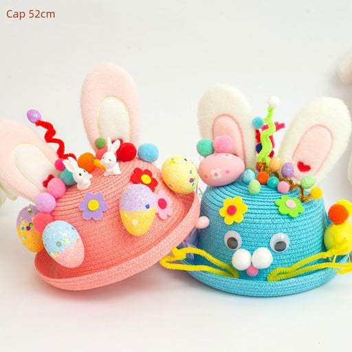 Creative Kids Hat DIY Handmade Material Package Catwalk Rabbit Hat Making Woven Hat Easter Hat Decoration