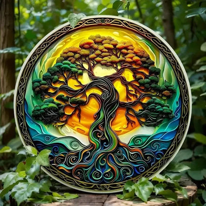 Sun And Moon Themed Sign, Round Metal Decor Sign For Home, Cafe, Restaurant, Living Room Wall Decoration, Mother's Day Gift