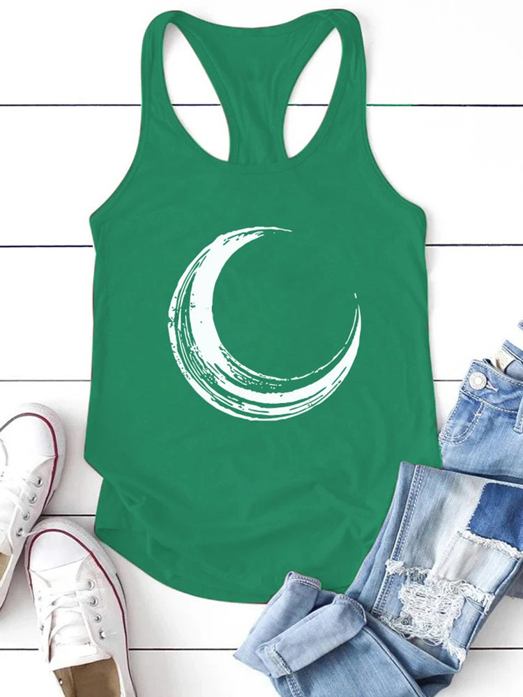 Moon Printed Tank Top
