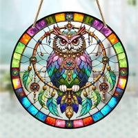 Tree of Life Theme Acrylic Sun Catcher- Window Hanging Decor with Stained Glass Appearance for Multi-Scene Decor Perfect festiva