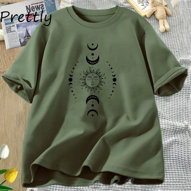 Celestial Sun and Moon Astrology T-Shirt Mystical Tee